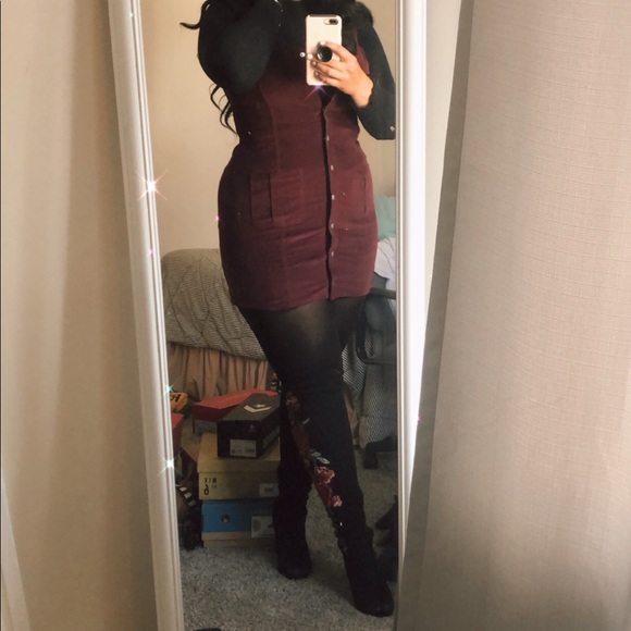 Express Dresses & Skirts - Red Express Corduroy Dress